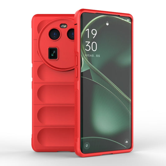 For OPPO Find X6 5G Magic Shield TPU + Flannel Phone Case(Red) - OPPO Cases by buy2fix | Online Shopping UK | buy2fix