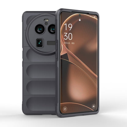 For OPPO Find X6 Pro 5G Magic Shield TPU + Flannel Phone Case(Dark Grey) - OPPO Cases by buy2fix | Online Shopping UK | buy2fix