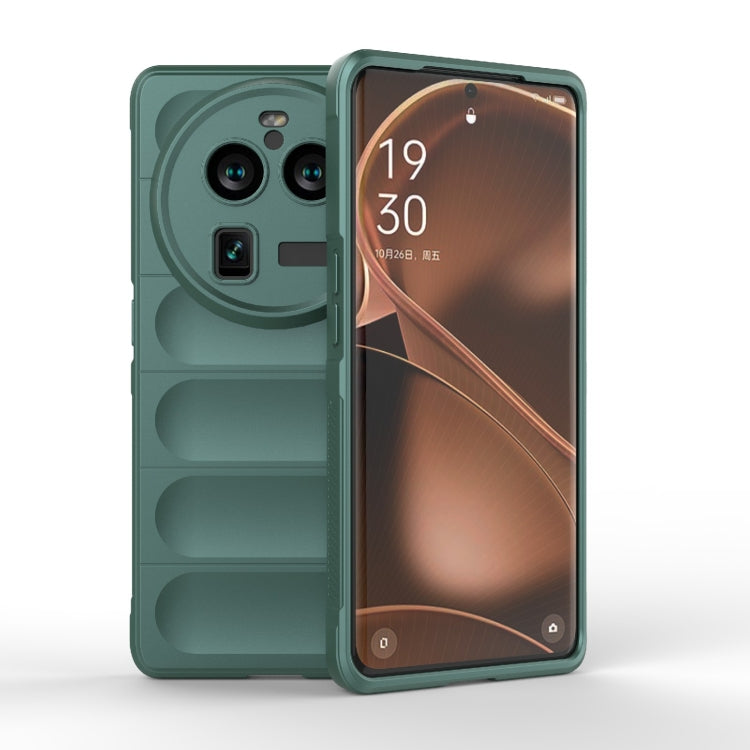 For OPPO Find X6 Pro 5G Magic Shield TPU + Flannel Phone Case(Dark Green) - OPPO Cases by buy2fix | Online Shopping UK | buy2fix