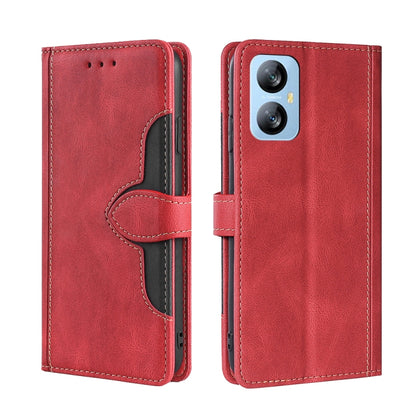 For Blackview A52 Skin Feel Magnetic Buckle Leather Phone Case(Red) - More Brand by buy2fix | Online Shopping UK | buy2fix