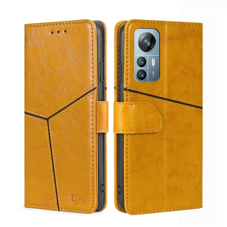 For Blackview A85 Geometric Stitching Flip Leather Phone Case(Yellow) - More Brand by buy2fix | Online Shopping UK | buy2fix