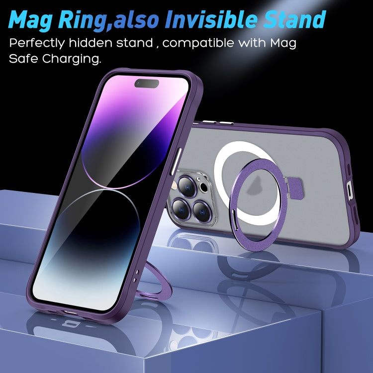 For iPhone 12 Pro Metal Eyes Series MagSafe Magnetic Holder Phone Case(Red) - iPhone 12 / 12 Pro Cases by buy2fix | Online Shopping UK | buy2fix