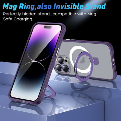 For iPhone 11 Pro Max Metal Eyes Series MagSafe Magnetic Holder Phone Case(Red) - iPhone 11 Pro Max Cases by buy2fix | Online Shopping UK | buy2fix