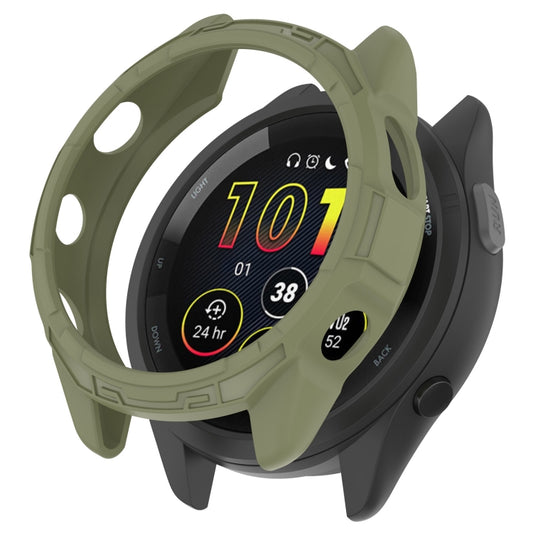 For Garmin Forerunner 265 Armor Hollow Watch Protective Case(Jungle Green) - Watch Cases by buy2fix | Online Shopping UK | buy2fix