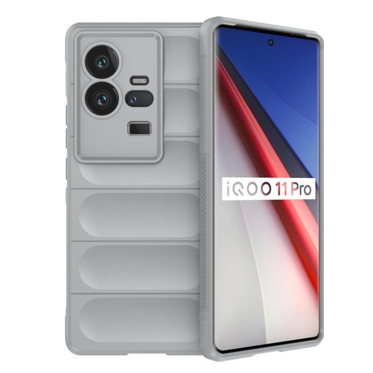 For vivo iQOO 11 Pro 5G Magic Shield TPU + Flannel Phone Case(Grey) - vivo Cases by buy2fix | Online Shopping UK | buy2fix