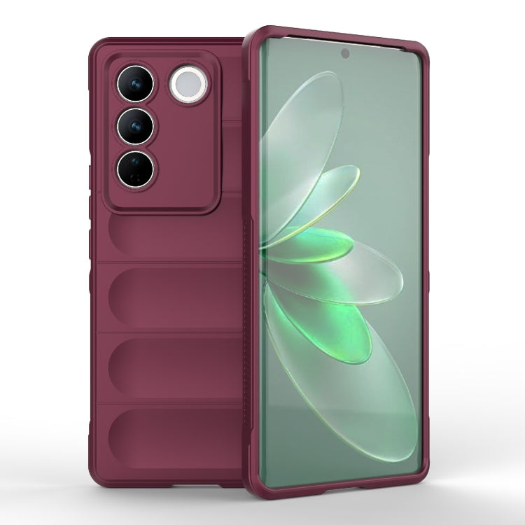 For vivo S16 Pro 5G Magic Shield TPU + Flannel Phone Case(Wine Red) - vivo Cases by buy2fix | Online Shopping UK | buy2fix