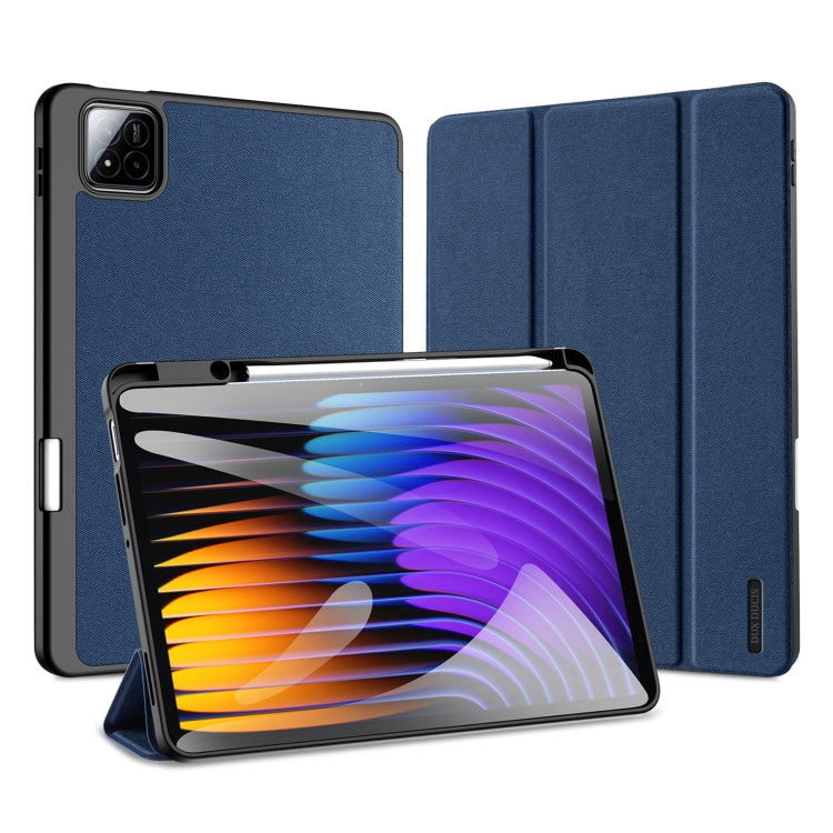 For Xiaomi Pad 7 / 7 Pro DUX DUCIS Domo Series Magnetic Flip Leather Tablet Case(Blue) - More Tablet Cases by DUX DUCIS | Online Shopping UK | buy2fix