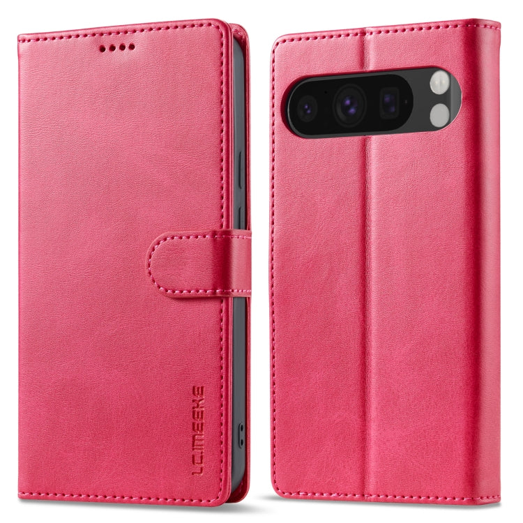 For Google Pixel 9 / 9 Pro LC.IMEEKE Calf Texture Flip Leather Phone Case(Red) - Google Cases by LC.IMEEKE | Online Shopping UK | buy2fix