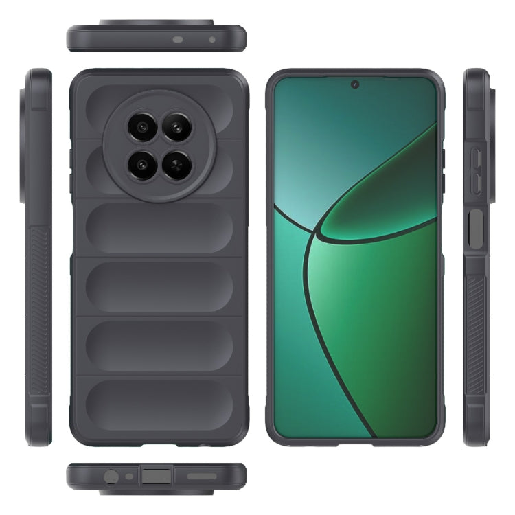 For Realme 12 5G Global Magic Shield TPU + Flannel Phone Case(Dark Grey) - Realme Cases by buy2fix | Online Shopping UK | buy2fix