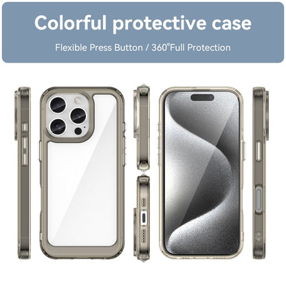 For iPhone 16 Pro Colorful Series Acrylic + TPU Phone Case(Transparent Grey) - iPhone 16 Pro Cases by buy2fix | Online Shopping UK | buy2fix