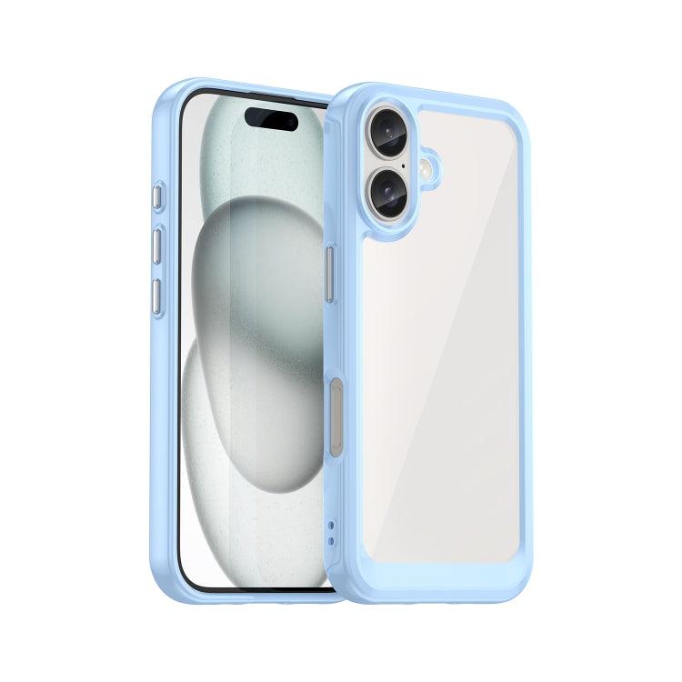 For iPhone 16 Plus Colorful Series Acrylic + TPU Phone Case(Blue) - iPhone 16 Plus Cases by buy2fix | Online Shopping UK | buy2fix