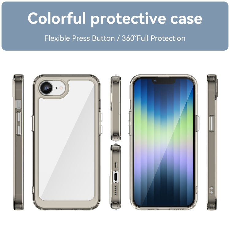 For iPhone SE 2024 Colorful Series Acrylic + TPU Phone Case(Transparent Grey) - More iPhone Cases by buy2fix | Online Shopping UK | buy2fix