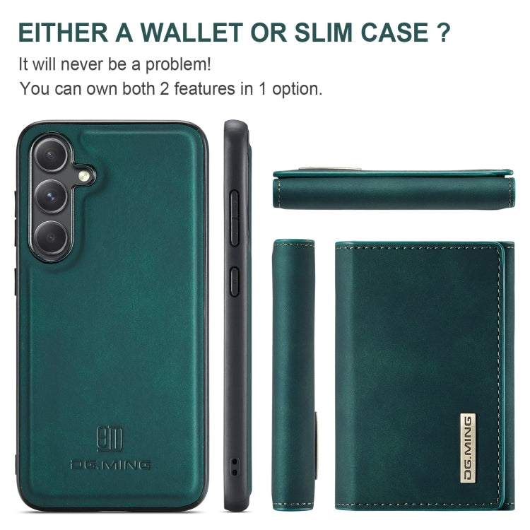 For Samsung Galaxy S24 5G DG.MING M1 Series 3-Fold Multi Card Wallet + Magnetic Phone Case(Green) - Galaxy S24 5G Cases by DG.MING | Online Shopping UK | buy2fix