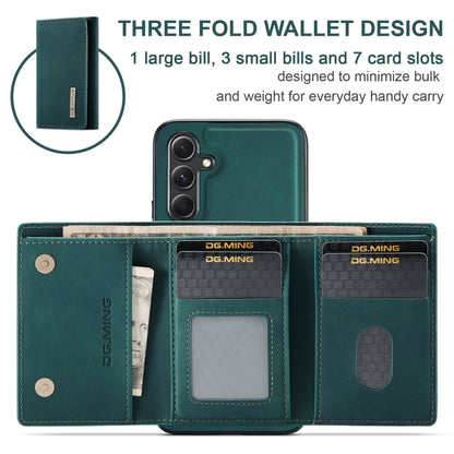 For Samsung Galaxy A35 5G DG.MING M1 Series 3-Fold Multi Card Wallet + Magnetic Phone Case(Green) - Galaxy Phone Cases by DG.MING | Online Shopping UK | buy2fix