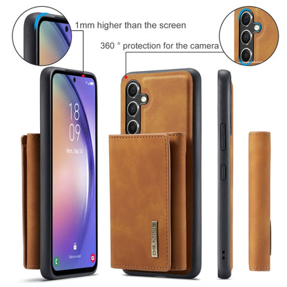 For Samsung Galaxy A35 5G DG.MING M1 Series 3-Fold Multi Card Wallet + Magnetic Phone Case(Brown) - Galaxy Phone Cases by DG.MING | Online Shopping UK | buy2fix