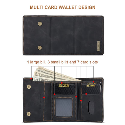 For Samsung Galaxy A35 5G DG.MING M1 Series 3-Fold Multi Card Wallet + Magnetic Phone Case(Black) - Galaxy Phone Cases by DG.MING | Online Shopping UK | buy2fix