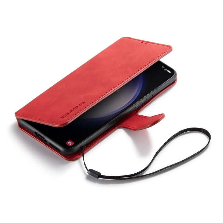 For Samsung Galaxy S23 5G DG.MING Retro Oil Edge Flip Leather Phone Case(Red) - Galaxy S23 5G Cases by DG.MING | Online Shopping UK | buy2fix