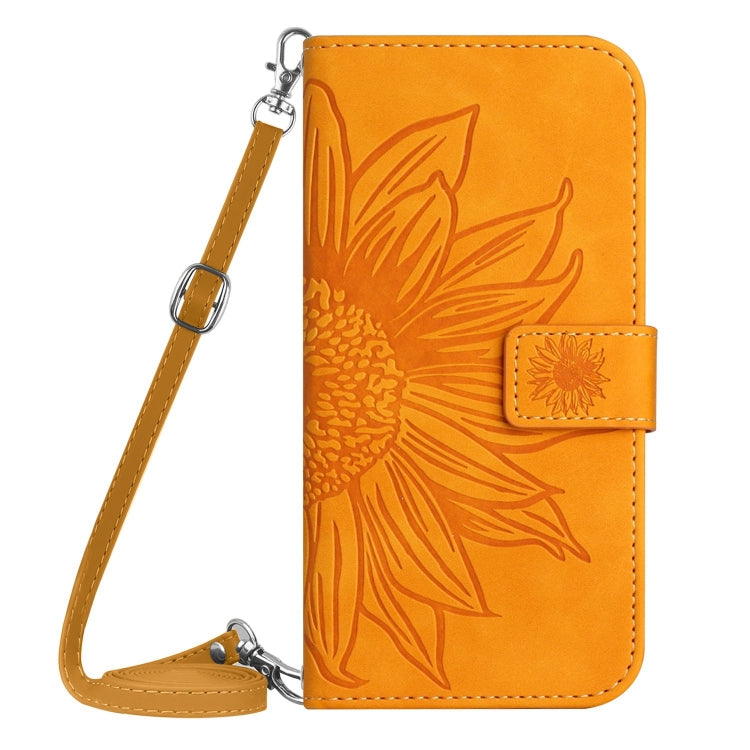 For Xiaomi 13T / 13T Pro Skin Feel Sun Flower Embossed Flip Leather Phone Case with Lanyard(Yellow) - Xiaomi Cases by buy2fix | Online Shopping UK | buy2fix