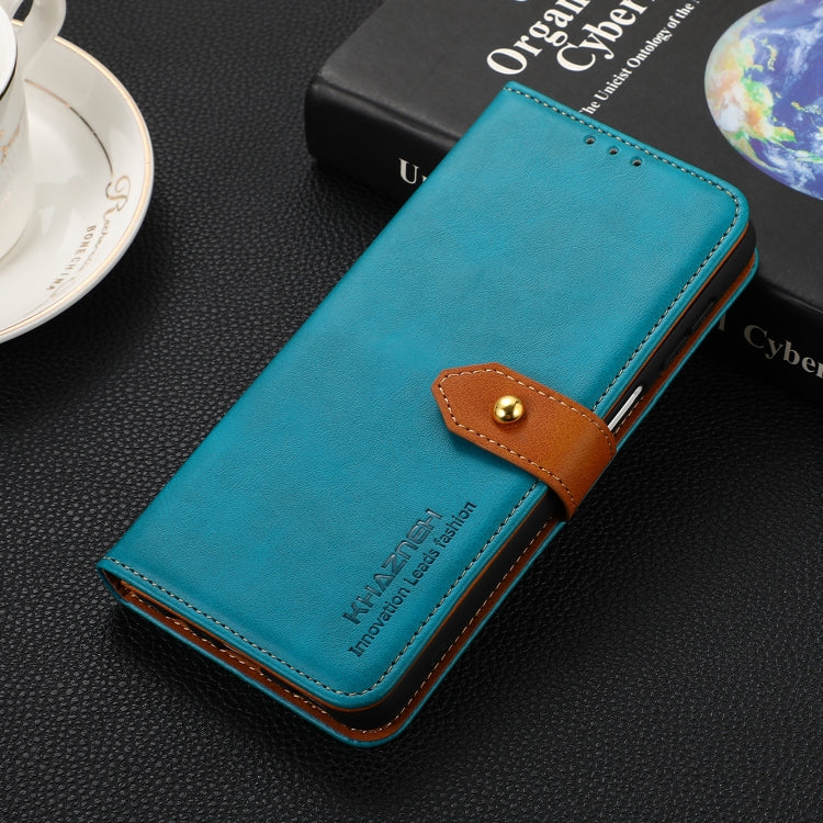 For Xiaomi Redmi K70E / POCO X6 Pro KHAZNEH Cowhide Texture Flip Leather Phone Case(Blue) - K70E Cases by buy2fix | Online Shopping UK | buy2fix