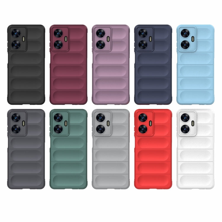 For Realme C55 4G Magic Shield TPU + Flannel Phone Case(Grey) - Realme Cases by buy2fix | Online Shopping UK | buy2fix