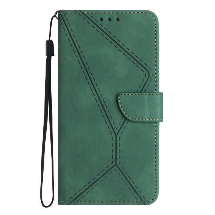 For Huawei P30 Lite/nova 4e Stitching Embossed Leather Phone Case(Green) - Huawei Cases by buy2fix | Online Shopping UK | buy2fix