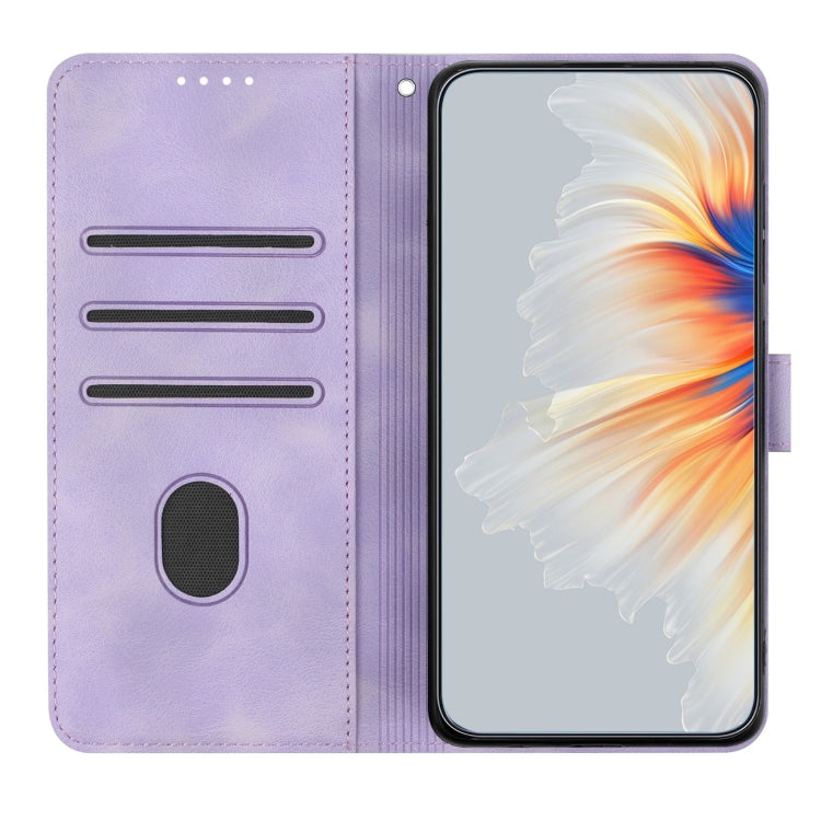 For Xiaomi Redmi K70 Heart Pattern Skin Feel Leather Phone Case(Purple) - K70 Cases by buy2fix | Online Shopping UK | buy2fix