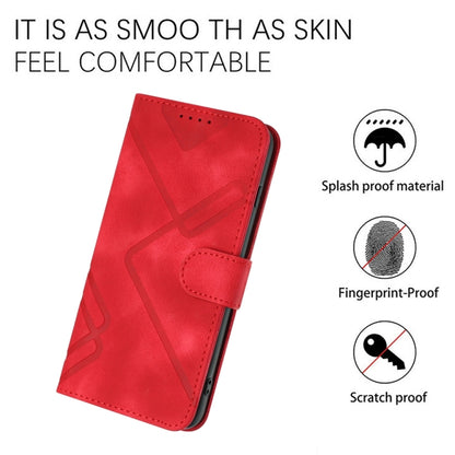 For Motorola Edge 5G 2024 Line Pattern Skin Feel Leather Phone Case(Red) - Motorola Cases by buy2fix | Online Shopping UK | buy2fix