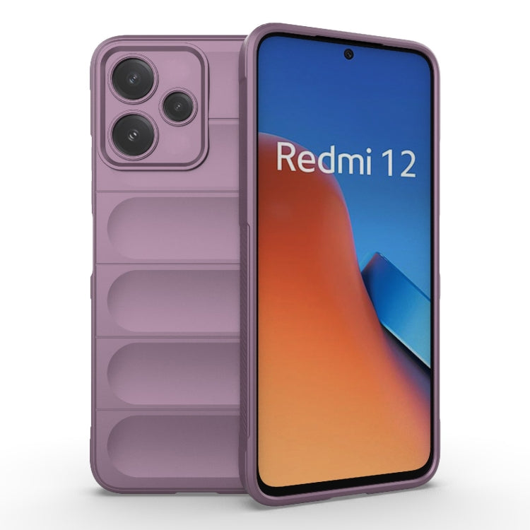 For Xiaomi Redmi 12 5G Magic Shield TPU + Flannel Phone Case(Purple) - Xiaomi Cases by buy2fix | Online Shopping UK | buy2fix