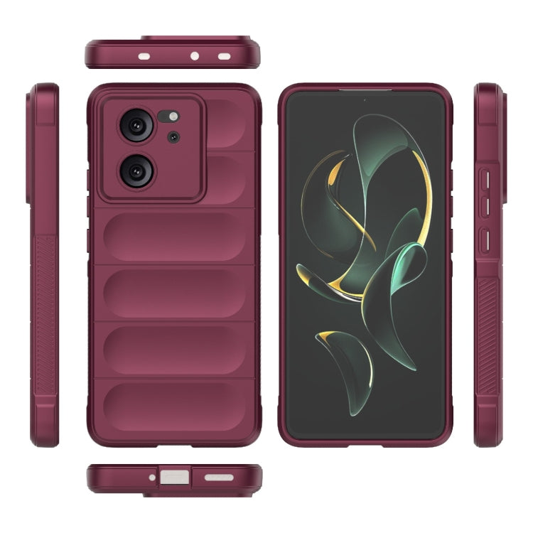 For Xiaomi Redmi K60 Ultra Magic Shield TPU + Flannel Phone Case(Wine Red) - Redmi K60 Ultra Cases by buy2fix | Online Shopping UK | buy2fix
