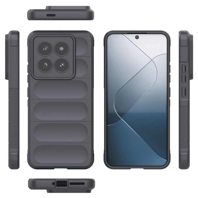 For Xiaomi 14 Pro 5G Magic Shield TPU + Flannel Phone Case(Dark Grey) - 14 Pro Cases by buy2fix | Online Shopping UK | buy2fix