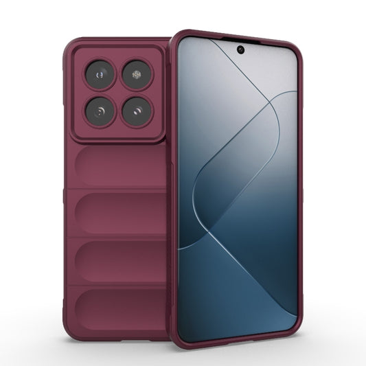 For Xiaomi 14 Pro 5G Magic Shield TPU + Flannel Phone Case(Wine Red) - 14 Pro Cases by buy2fix | Online Shopping UK | buy2fix