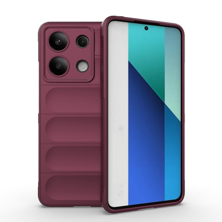 For Xiaomi Redmi Note 13 4G Global Magic Shield TPU + Flannel Phone Case(Wine Red) - Note 13 Cases by buy2fix | Online Shopping UK | buy2fix
