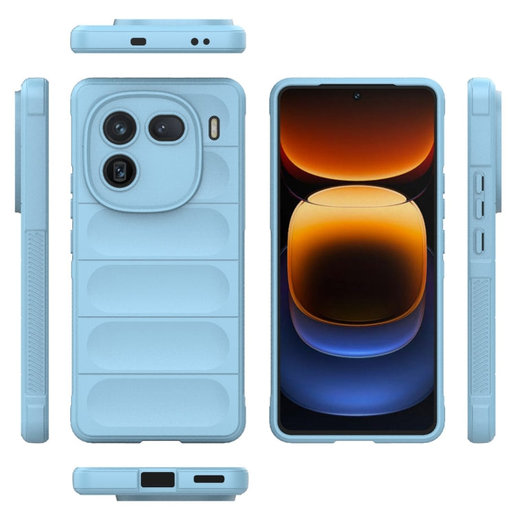 For vivo iQOO 12 5G Magic Shield TPU + Flannel Phone Case(Light Blue) - iQOO 12 Cases by buy2fix | Online Shopping UK | buy2fix