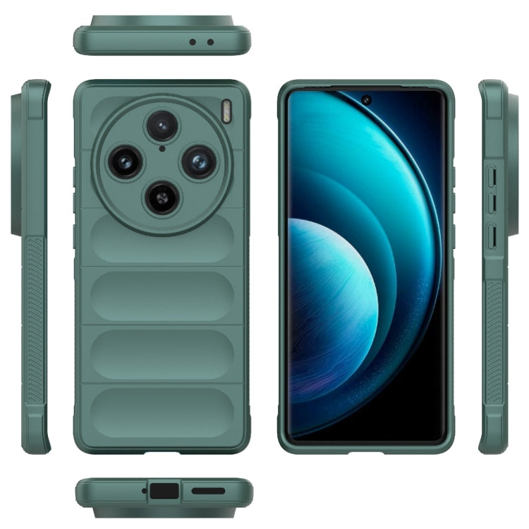 For vivo X100 Pro 5G Magic Shield TPU + Flannel Phone Case(Dark Green) - X100 Pro Cases by buy2fix | Online Shopping UK | buy2fix