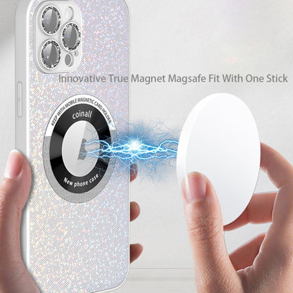 For iPhone 12 Pro Max Colorful Glitter Magnetic Magsafe TPU + PC Phone Case(White) - iPhone 12 Pro Max Cases by buy2fix | Online Shopping UK | buy2fix