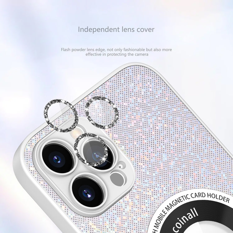 For iPhone 12 Pro Max Colorful Glitter Magnetic Magsafe TPU + PC Phone Case(White) - iPhone 12 Pro Max Cases by buy2fix | Online Shopping UK | buy2fix