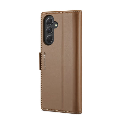 For Samsung Galaxy A54 5G CaseMe 023 Butterfly Buckle Litchi Texture RFID Anti-theft Leather Phone Case(Brown) - Galaxy Phone Cases by CaseMe | Online Shopping UK | buy2fix