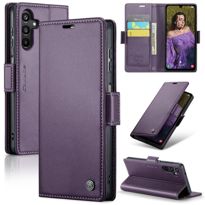 For Samsung Galaxy A15 4G/5G CaseMe 023 Butterfly Buckle Litchi Texture RFID Anti-theft Leather Phone Case(Pearly Purple) - Galaxy Phone Cases by CaseMe | Online Shopping UK | buy2fix