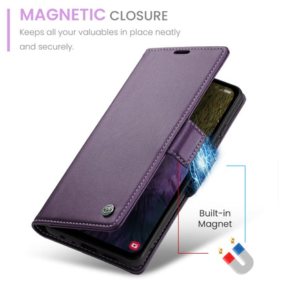 For Samsung Galaxy A15 4G/5G CaseMe 023 Butterfly Buckle Litchi Texture RFID Anti-theft Leather Phone Case(Pearly Purple) - Galaxy Phone Cases by CaseMe | Online Shopping UK | buy2fix