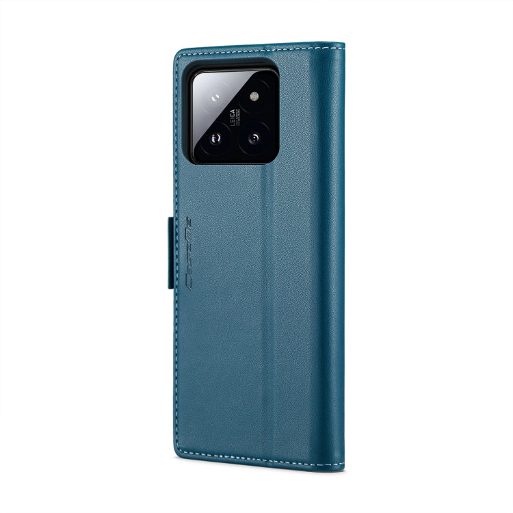 For Xiaomi 14 CaseMe 023 Butterfly Buckle Litchi Texture RFID Anti-theft Leather Phone Case(Blue) - 14 Cases by CaseMe | Online Shopping UK | buy2fix