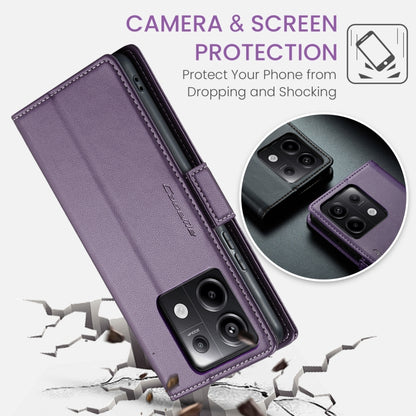 For Xiaomi Redmi Note 13 Pro 5G CaseMe 023 Butterfly Buckle Litchi Texture RFID Anti-theft Leather Phone Case(Pearly Purple) - Xiaomi Cases by CaseMe | Online Shopping UK | buy2fix