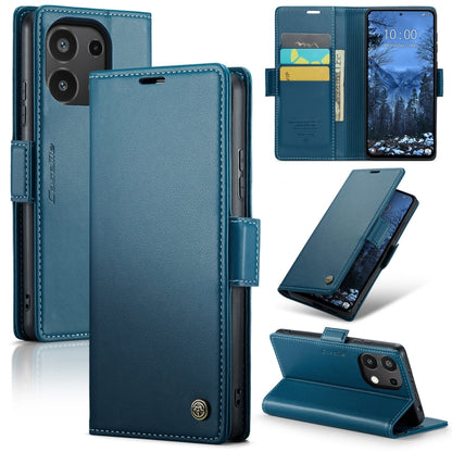 For Xiaomi Redmi Note 13 4G CaseMe 023 Butterfly Buckle Litchi Texture RFID Anti-theft Leather Phone Case(Blue) - Xiaomi Cases by CaseMe | Online Shopping UK | buy2fix