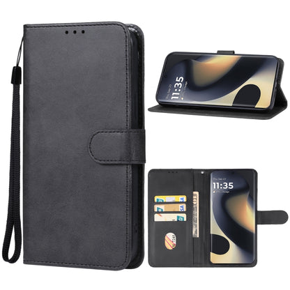 For Motorola Edge 2024 Leather Phone Case(Black) - Motorola Cases by buy2fix | Online Shopping UK | buy2fix