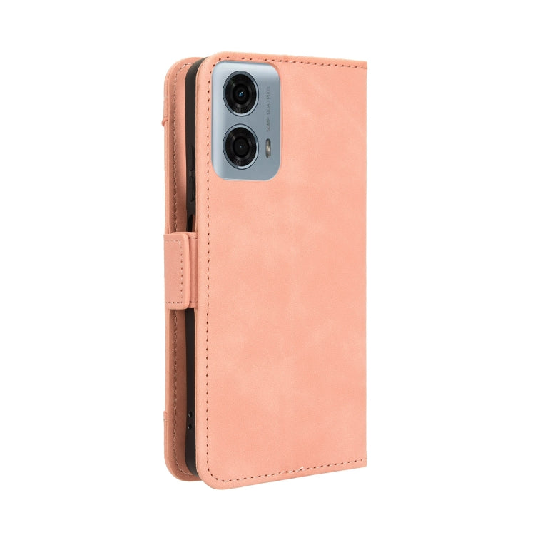 For Motorola Moto G34 5G Skin Feel Calf Texture Card Slots Leather Phone Case(Pink) - Motorola Cases by buy2fix | Online Shopping UK | buy2fix