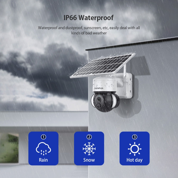 SHIWOJIA IP66 Waterproof 4G 3MP Solar Dome IP Camera, Two-way Audio & PIR Motion Detection & Night Vision, Version:EU(White) - Wireless Camera by buy2fix | Online Shopping UK | buy2fix