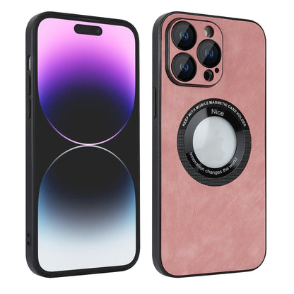 For iPhone 11 Skin Feel Leather MagSafe Magnetic Phone Case(Pink) - iPhone 11 Cases by buy2fix | Online Shopping UK | buy2fix