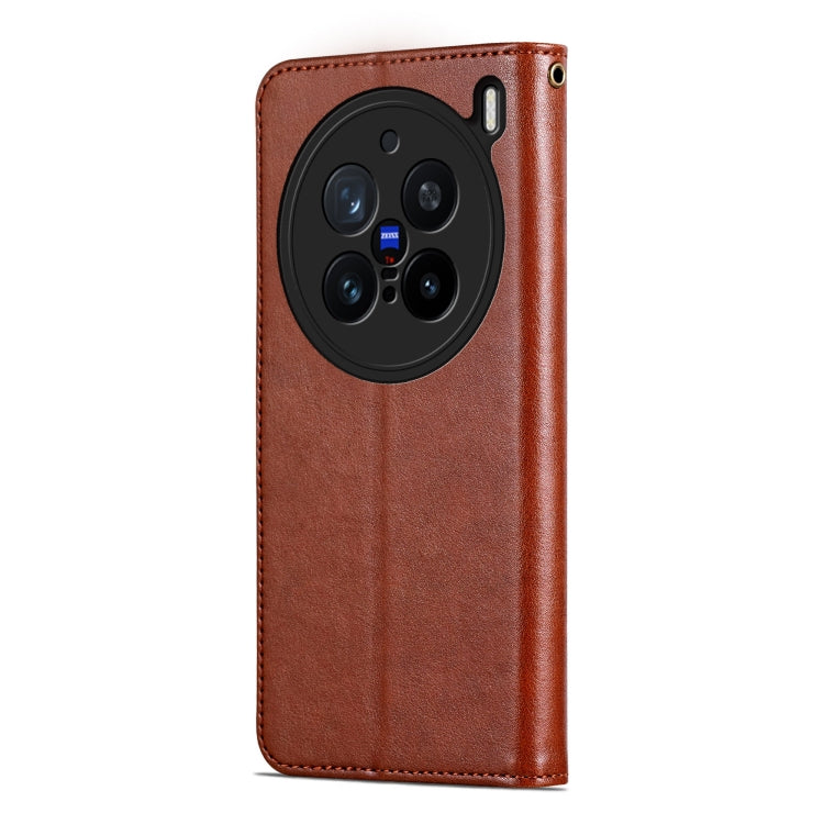 For vivo X200 Pro AZNS Sheepskin Texture Flip Leather Phone Case(Brown) - X200 Pro Cases by AZNS | Online Shopping UK | buy2fix