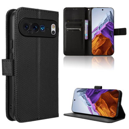 For Google Pixel 9 Diamond Texture Leather Phone Case(Black) - Google Cases by buy2fix | Online Shopping UK | buy2fix