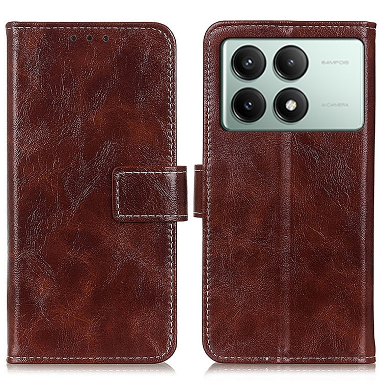 For Xiaomi Poco X6 Pro 5G/Redmi K70E Retro Crazy Horse Texture Leather Phone Case(Brown) - K70E Cases by buy2fix | Online Shopping UK | buy2fix