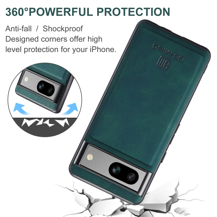 For Google Pixel 8A DG.MING M1 Series 3-Fold Multi Card Wallet + Magnetic Phone Case(Green) - Google Cases by DG.MING | Online Shopping UK | buy2fix